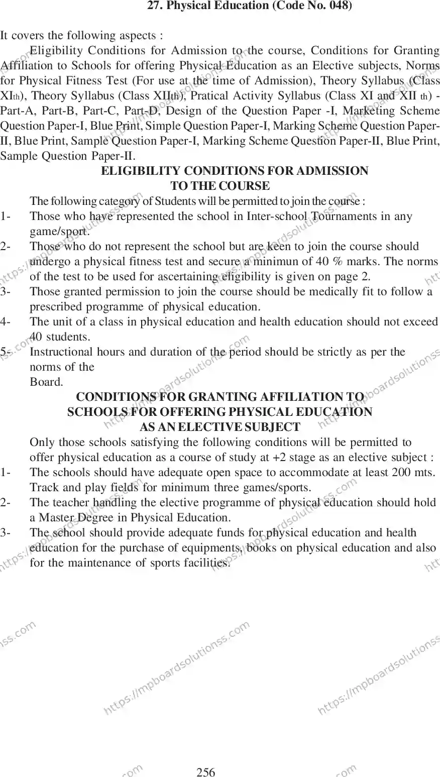 MP Board Class 12 Physical 2020-21 Syllabus Image 1
