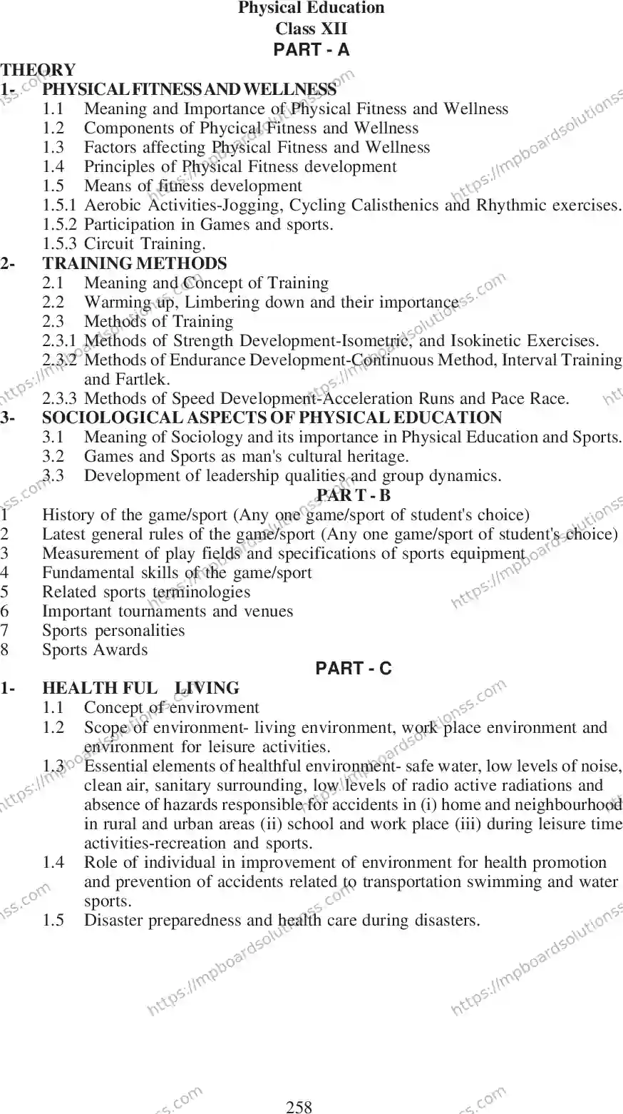 MP Board Class 12 Physical 2020-21 Syllabus Image 3