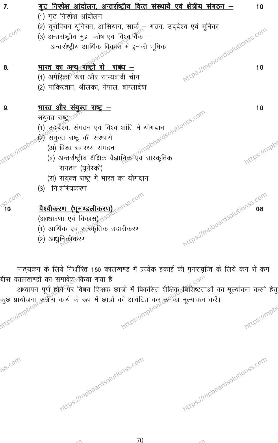 MP Board Class 12 Politic 2020-21 Syllabus Image 4