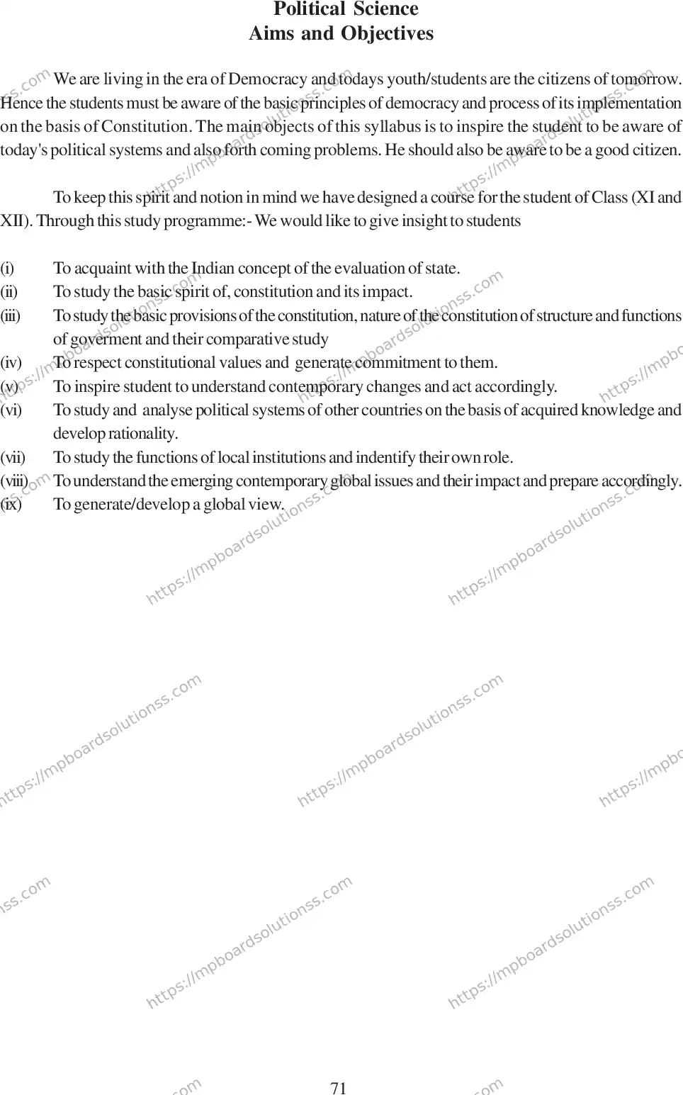 MP Board Class 12 Politic 2020-21 Syllabus Image 5